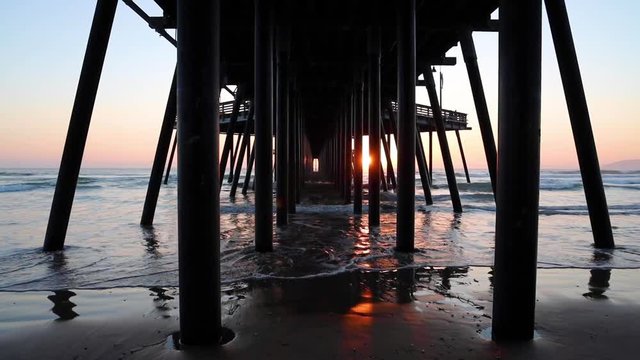 under Pismo Beach Pier Sunset 