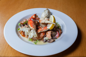 sautéed seafood dish