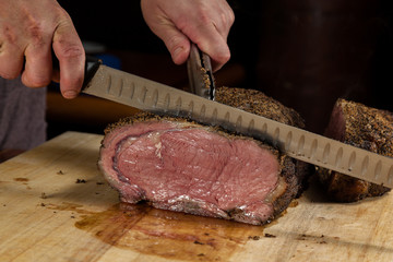 Slicing thru a prime rib © wollertz
