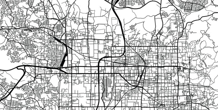 Urban Vector City Map Of Nara, Japan