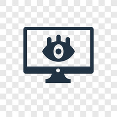 Monitoring vector icon isolated on transparent background, Monitoring transparency logo design