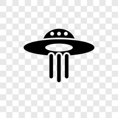 UFO vector icon isolated on transparent background, UFO transparency logo design