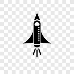 Space shuttle vector icon isolated on transparent background, Space shuttle transparency logo design