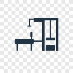 Gym station vector icon isolated on transparent background, Gym station transparency logo design