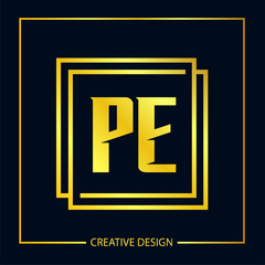 Initial Letter PE Logo Template Vector Design