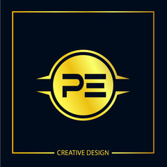 Initial Letter PE Logo Template Vector Design