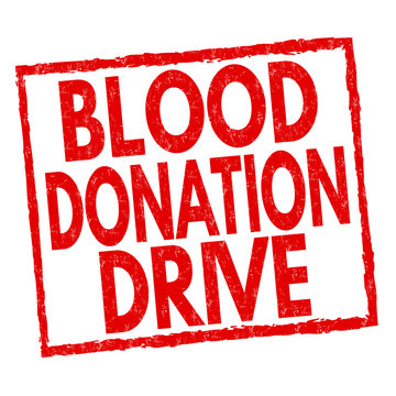 Blood Donation Drive Sign Or Stamp