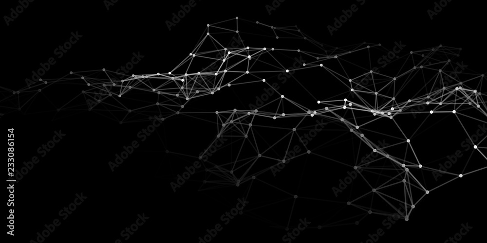 Poster Abstract technology background. Science background. Big data. Background vector. Plexus effect. Network connection structure. Vector illustration.