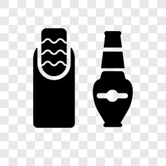 Nail polish vector icon isolated on transparent background, Nail polish transparency logo design