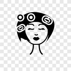 Curler vector icon isolated on transparent background, Curler transparency logo design