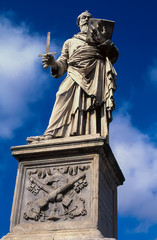 Fototapeta premium Baroque statue by Gian Lorenzo Bernini of St Paul With Sword on the Pont Saint Angelo in Rome, Italy