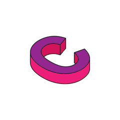 alphabet C, 3D colored isometric icon. Element of 3d words and symbols icon for mobile concept and web apps. Isometric alphabet C, 3D icon can be used for web and mobile