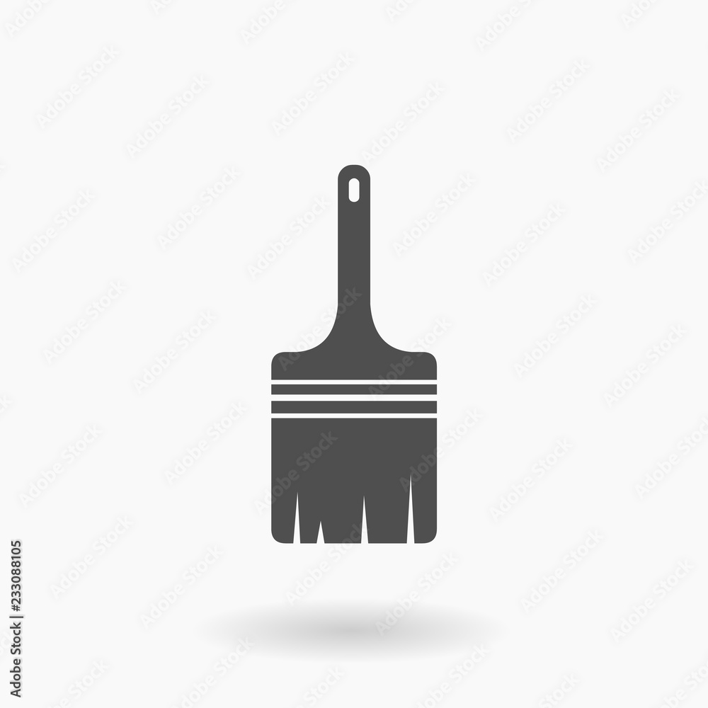 Sticker paint brush tool icon vector illustration