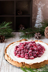Cranberry meringue with cream cheese for the New Year's table
