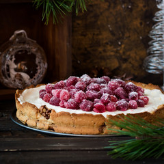 Cranberry meringue with cream cheese for the New Year's table