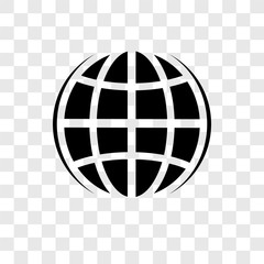 Internet vector icon isolated on transparent background, Internet transparency logo design