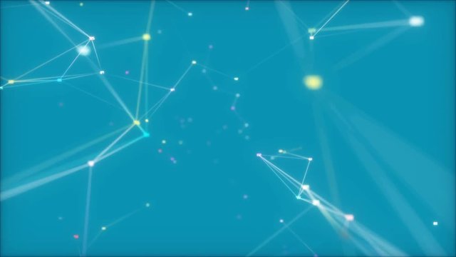 Fly through abstract 3D rendering of a scientific technology data network conveying connectivity, complexity and data flood of modern digital age.Seamless loop.