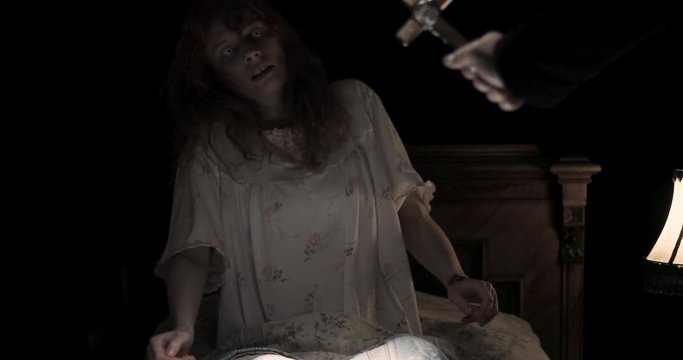 the priest with the cross do an exorcism compilation