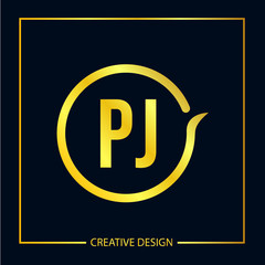 Initial Letter PJ Logo Template Vector Design