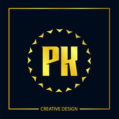 Initial Letter PK Logo Template Vector Design