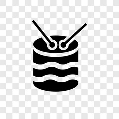 Drum vector icon isolated on transparent background, Drum transparency logo design