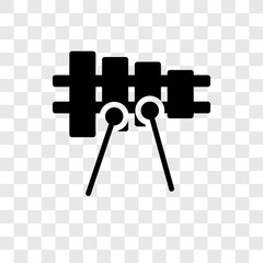 Xylophone vector icon isolated on transparent background, Xylophone transparency logo design