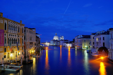 Night Canal in Venice with beautiful lights, Venice, Italy (HDR)