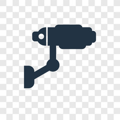 Security camera vector icon isolated on transparent background, Security camera transparency logo design