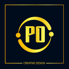 Initial Letter PO Logo Template Vector Design