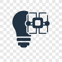 Light bulb vector icon isolated on transparent background, Light bulb transparency logo design