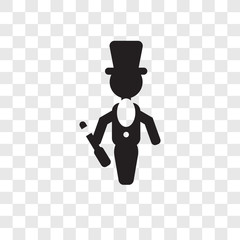 Magician man vector icon isolated on transparent background, Magician man transparency logo design
