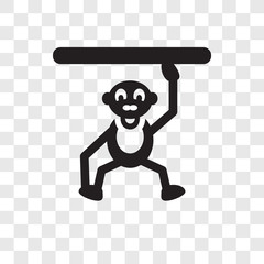 Circus Monkey vector icon isolated on transparent background, Circus Monkey transparency logo design
