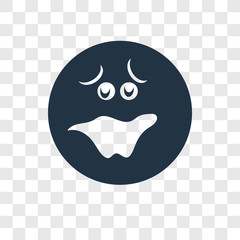 Shocked vector icon isolated on transparent background, Shocked transparency logo design