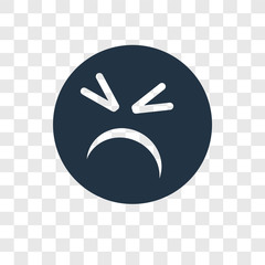 Sad vector icon isolated on transparent background, Sad transparency logo design