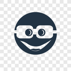 Nerd vector icon isolated on transparent background, Nerd transparency logo design