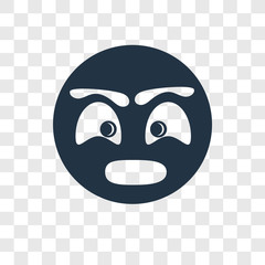 Surprised vector icon isolated on transparent background, Surprised transparency logo design