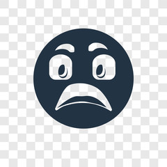 Shocked vector icon isolated on transparent background, Shocked transparency logo design