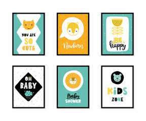 Scandinavian interior kids posters