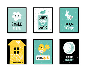 Scandinavian interior kids posters