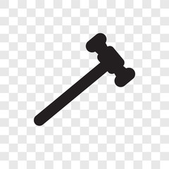 Hammer vector icon isolated on transparent background, Hammer transparency logo design