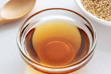 胡麻とごま油の写真素材