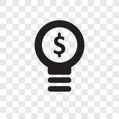 Light bulb vector icon isolated on transparent background, Light bulb transparency logo design