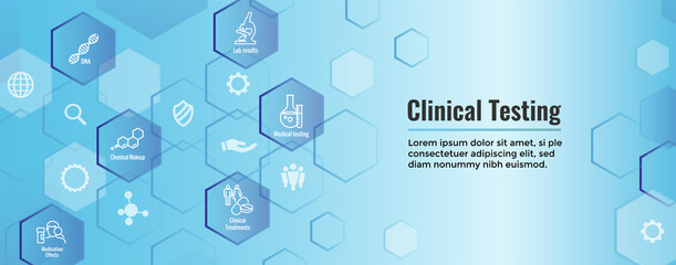 Fototapeta na wymiar Medical Healthcare Icons w People Charting Disease or Scientific Discovery - Web Header Banner