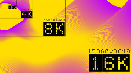 Ultra high hd resolution 16k comparison mock up