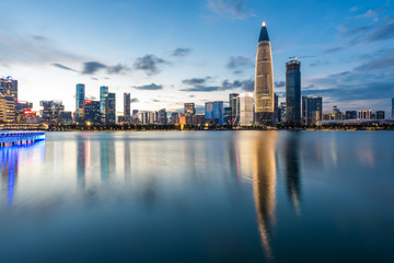 Fototapeta na wymiar Prosperous Shenzhen Bay skyline