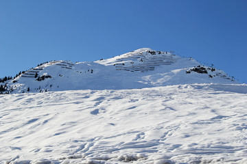 Snow and Snowy Mountain Peak for Skiing with Lift in Lech, Austria