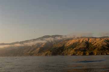 Central coast of California with fog