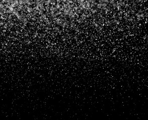 Falling Snow down On The Black Background