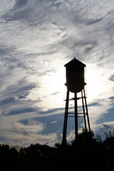 Water tower silhouette