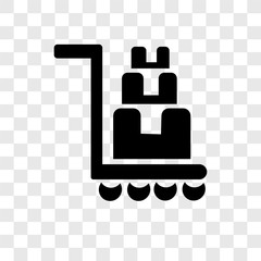 Fototapeta premium Trolley vector icon isolated on transparent background, Trolley transparency logo design